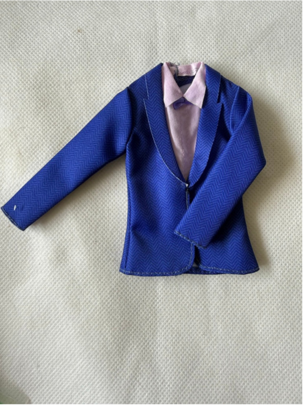 Barbie KEN Mattel Accessory Dress Shirt Bow Tie Blue Tuxedo Suit Jacket - Picture 2 of 4